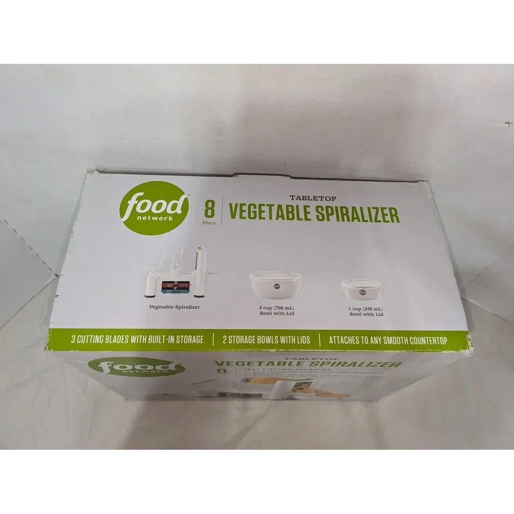 NIB Food Network Vegetable Spiralizer 8-Piece Tabletop Kitchen Gadget‎ Appliance